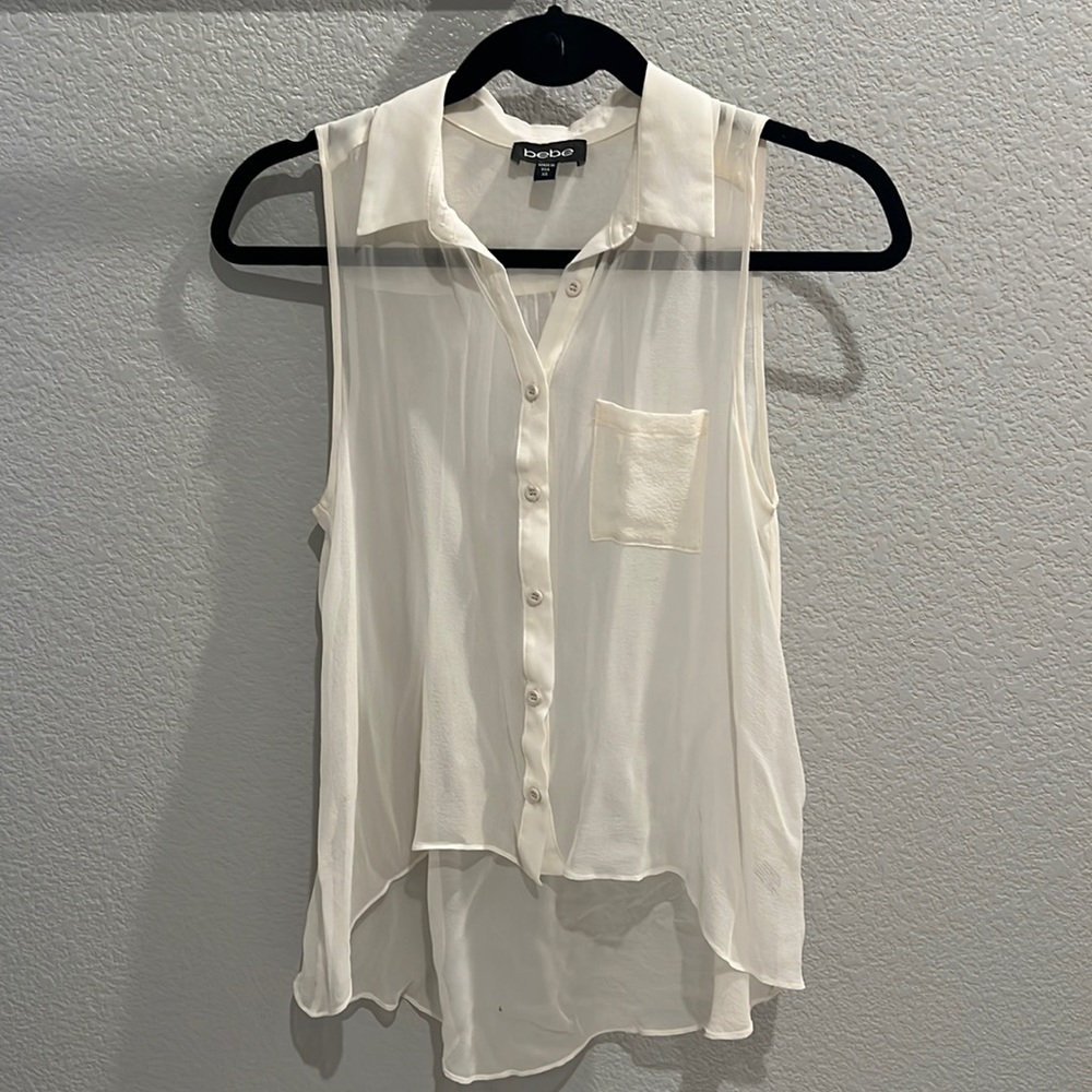 Sheer BeBe top size xs